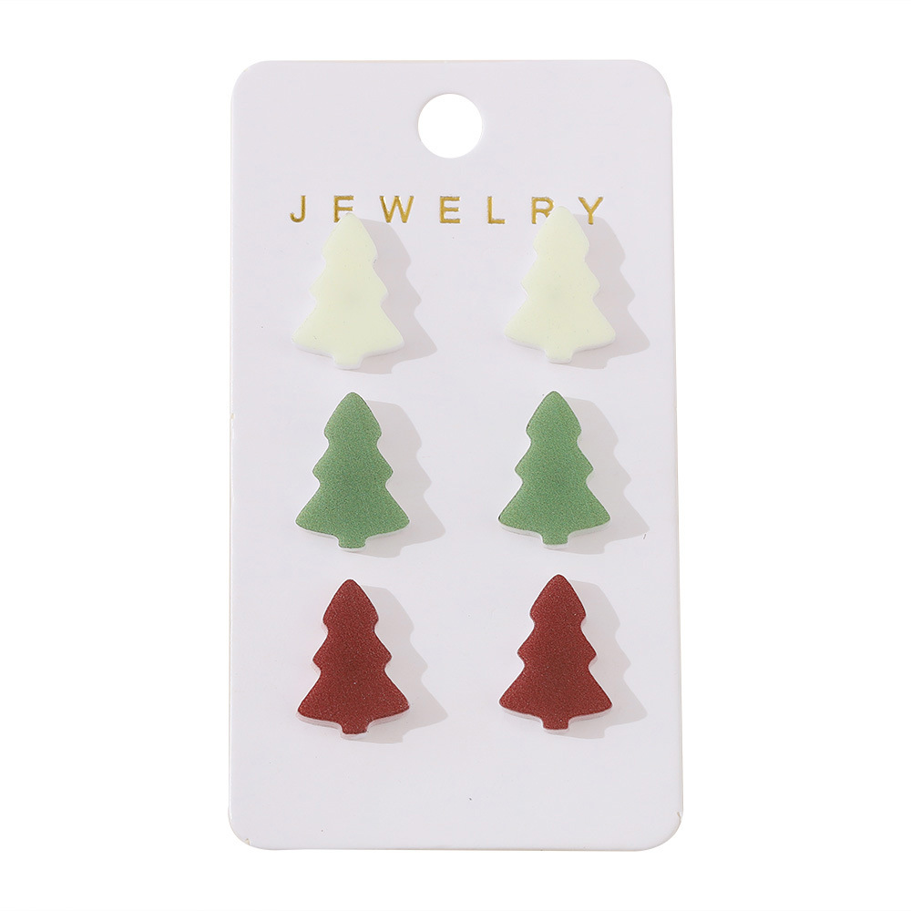 Christmas Christmas Tree Acrylic Earrings Suit