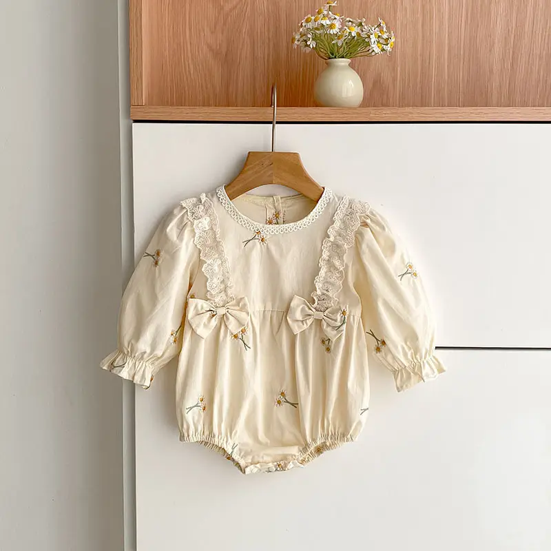 Baby Bodysuit With Long Sleeves Bow