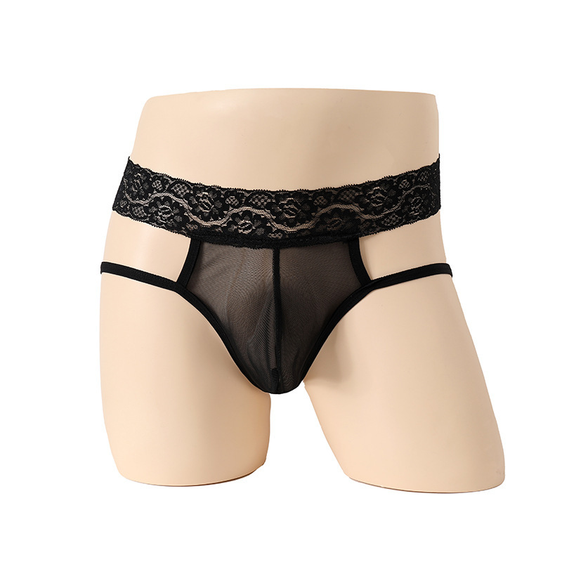Polyester Men's Thong Seductive Sexy Underwear High Waist Lace Belt Sexy