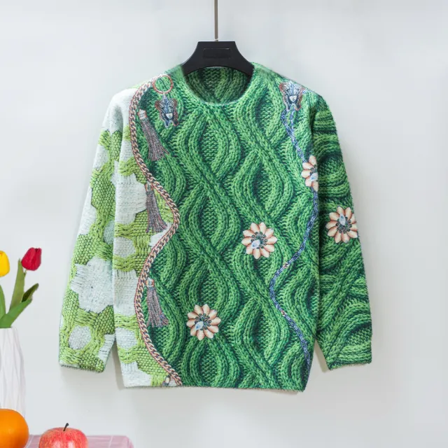 New Fashion All match Digital Printing Women's Top Green - Shop at LoveMi