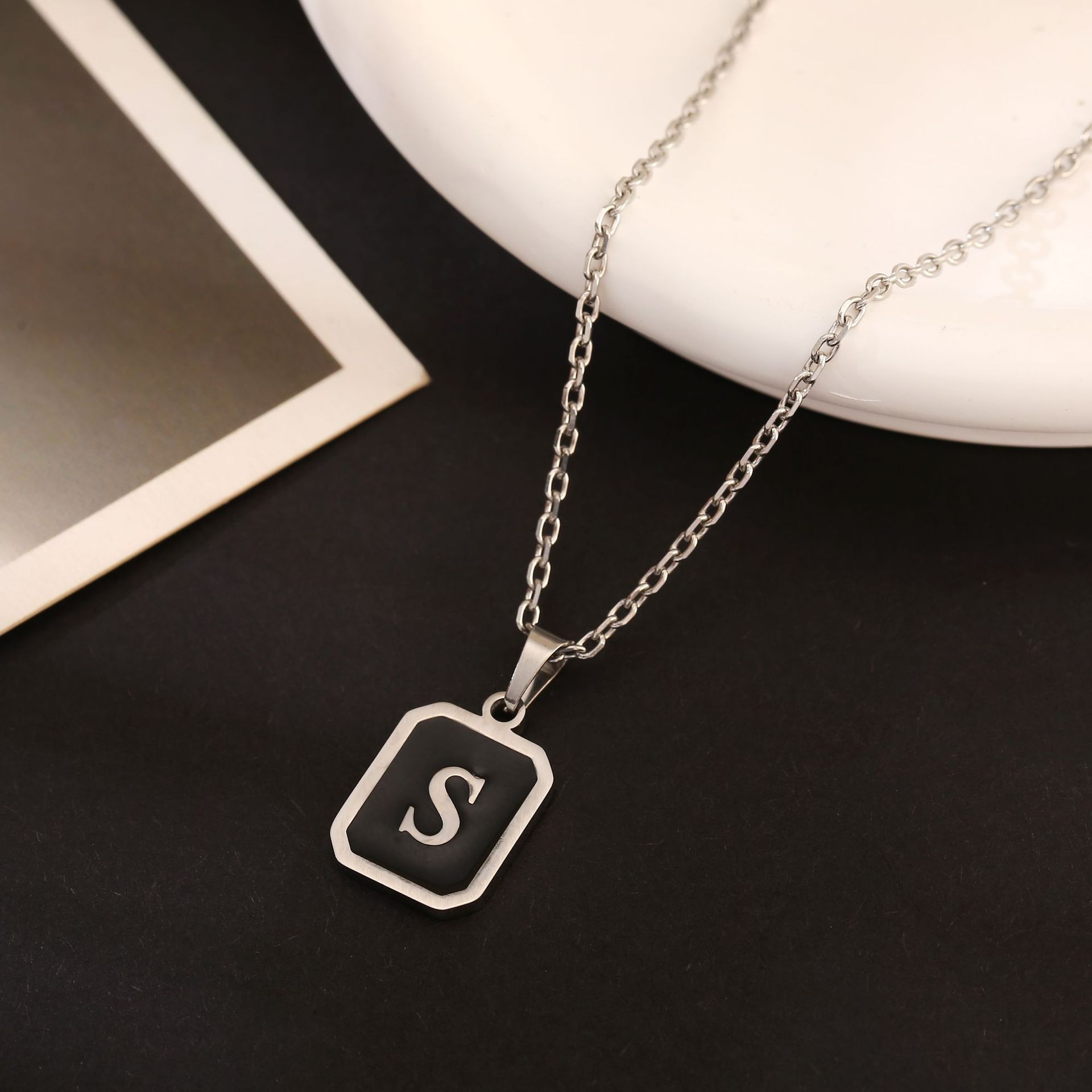 Stainless Steel 26 English Letters Fashion Ornament Necklace