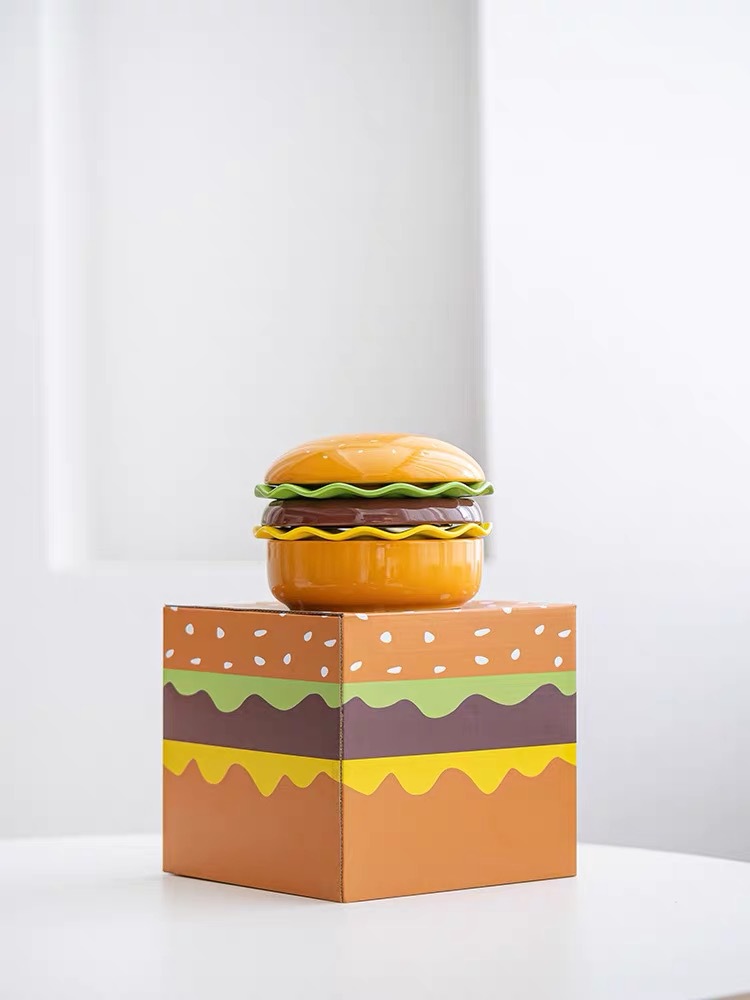 Title 16, For One Person Hamburger Shape Creative Ceramic...