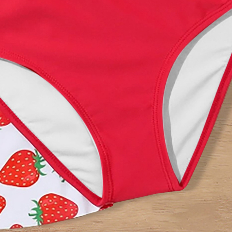 Children's Swimsuit Three-piece Girls' Skirt Middle And Big Children's Ruffled Split Swimsuit - Image 3