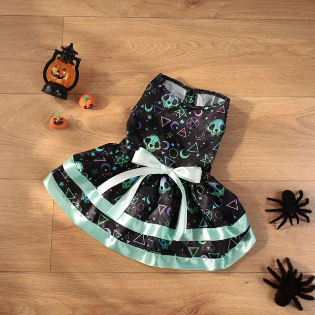 Dog Clothes Halloween Cute Double layer Pet Skirt Colorful Skull - Shop at LoveMi