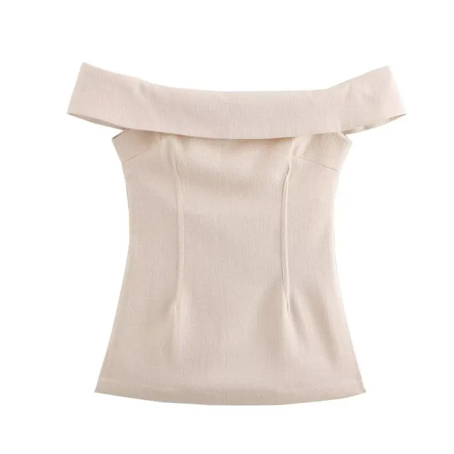 Side Slit Off the shoulder Top Wide Leg Pants Suit Top L - Shop at LoveMi