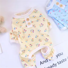 Pet Dog Summer Four-legged Homewear Pajamas - 4Feet Pajamas Yellow - View 1