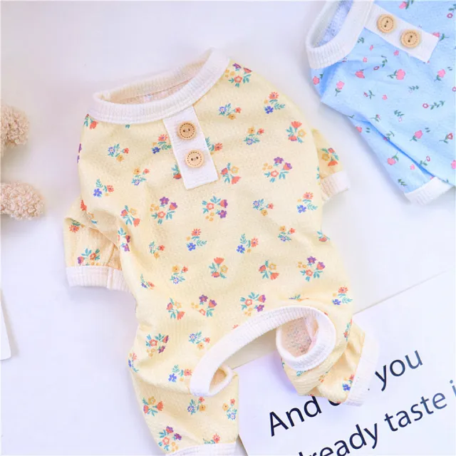 Pet Dog Summer Four legged Homewear Pajamas 4Feet Pajamas Yellow - Shop at LoveMi