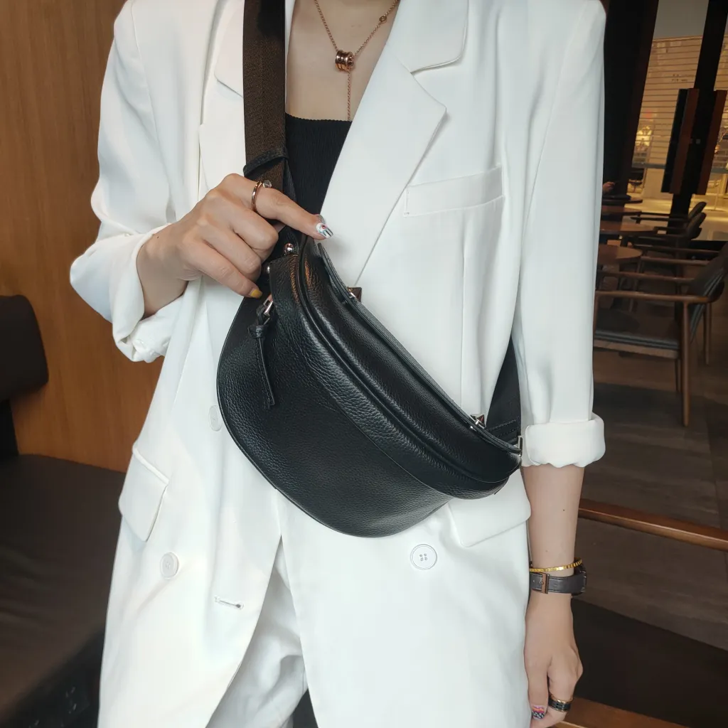 Women's Stylish Simple And Versatile Crossbody Bag - Black