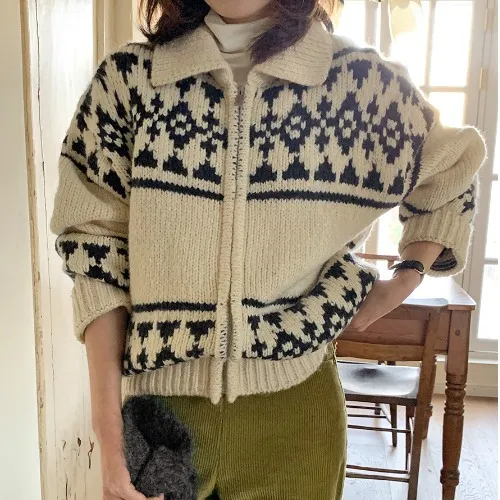 Winter Trendy Bottoming Tops Retro Contrast Color Apricot - Shop at LoveMi