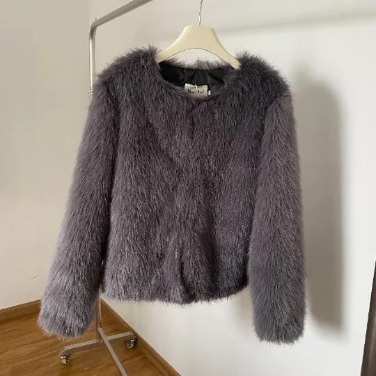 Autumn And Winter Solid Color Women's Short Coat Dark Gray - Shop at LoveMi