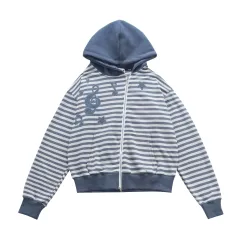 Autumn New American Retro Oblique Zipper Coat For Women - Gray - View 1