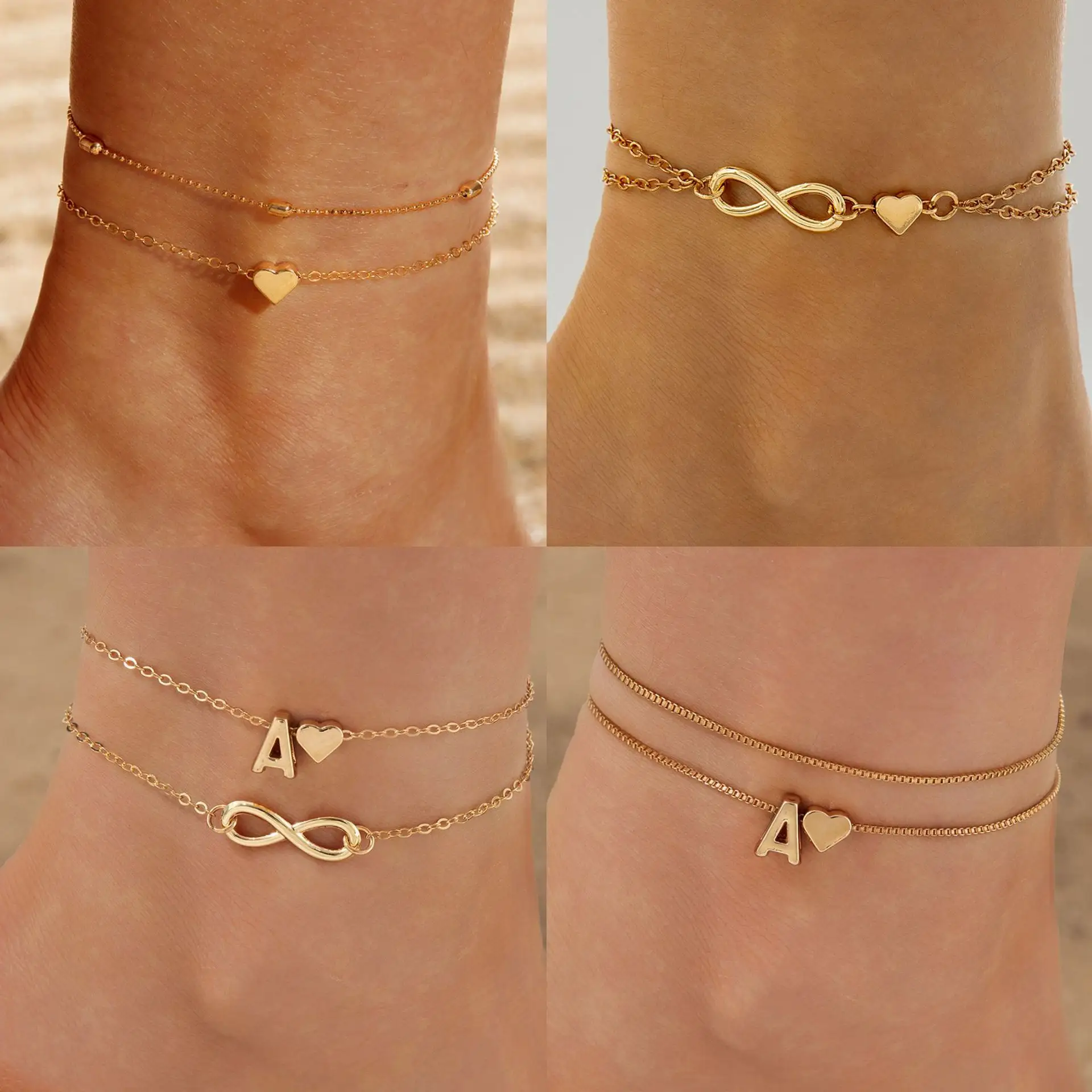 Full-Crystal Multi-Layer Minimalist Womens Fashion Rhinestone Anklet