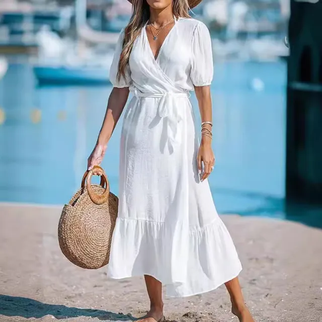 New Tencel Slub Cotton Long Cardigan Kimono Blouse White - Shop at LoveMi