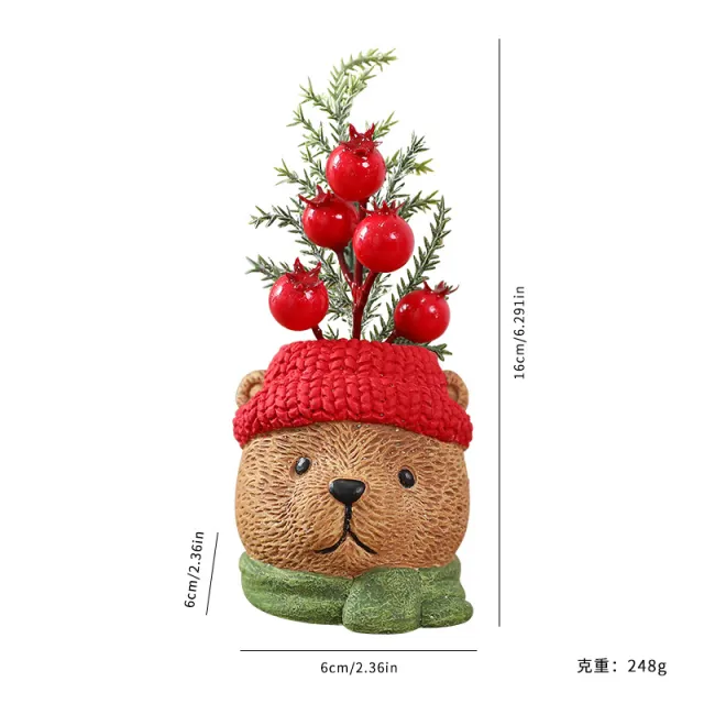 Resin Christmas Doll Santa Claus Snowman Decorations Ornaments Bear - Shop at LoveMi