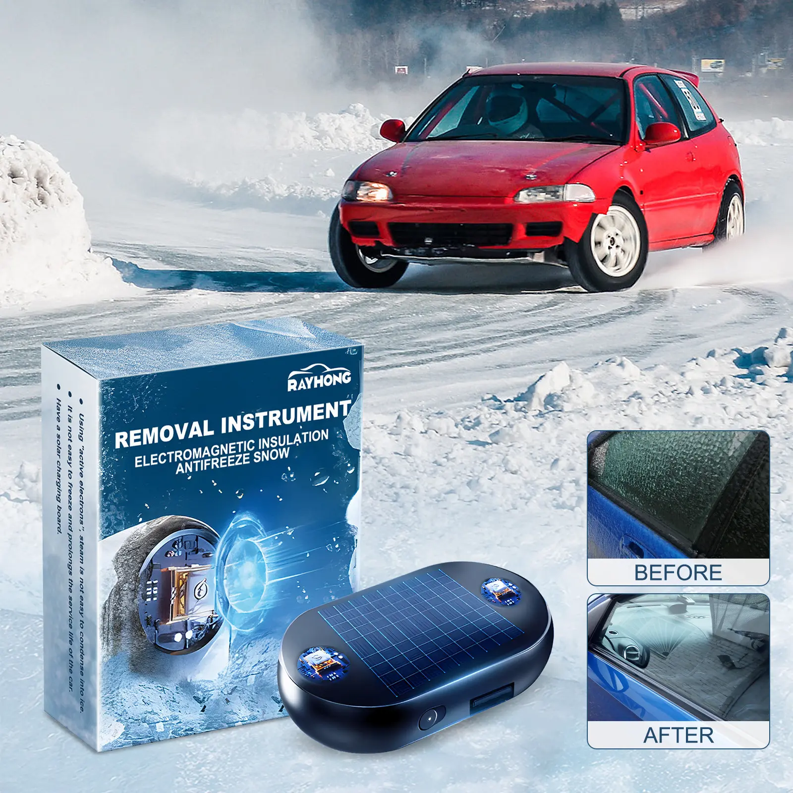 Car Snow Remover Windshield Rearview Mirror Deicing