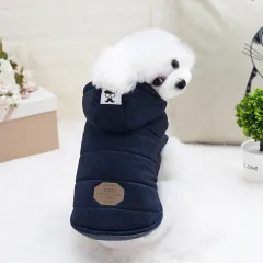 Teddy Pet Clothing Two-leg Cotton-padded Clothes - Purplish Blue - View 1