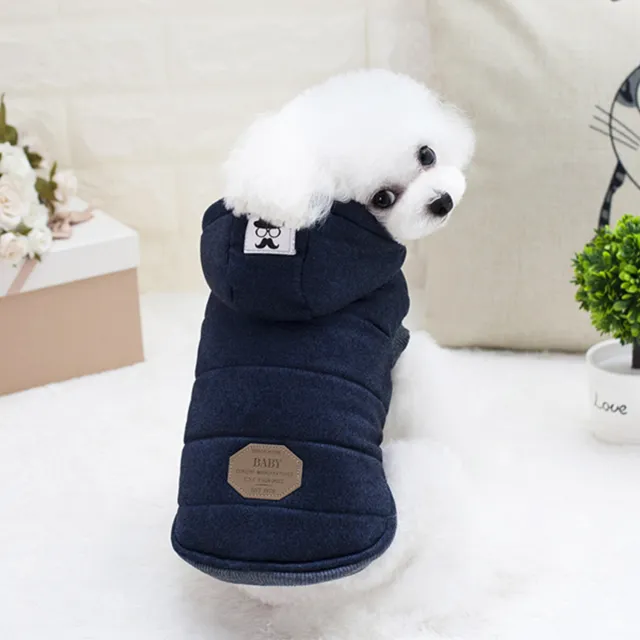Teddy Pet Clothing Two leg Cotton padded Clothes Purplish Blue - Shop at LoveMi