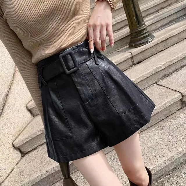 Versatile High waisted Leather Pants For Women Black - Shop at LoveMi