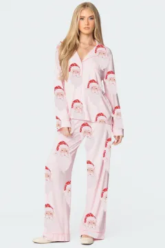 Christmas Printed Long-sleeved Trousers Autumn Ladies Home Leisure Suit - 5 Picture Color-M - View 1
