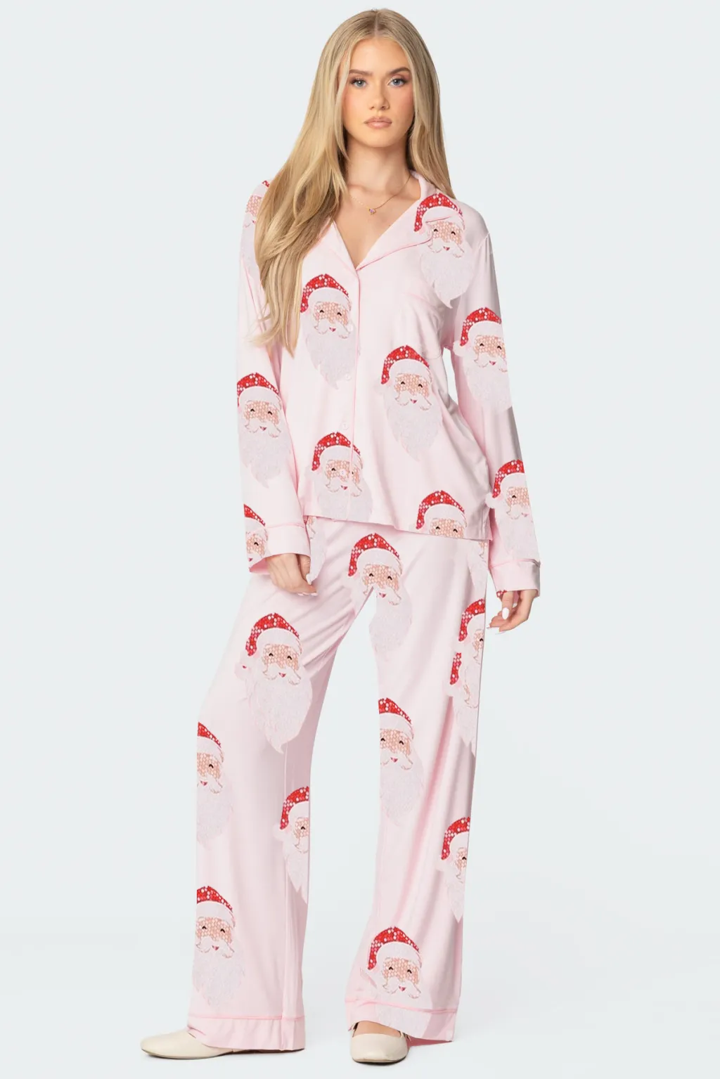 Christmas Printed Long-sleeved Trousers Autumn Ladies Home Leisure Suit - 5 Picture Colour-M