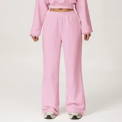 Outdoor Leisure Thin Exercise Straight Loose Trousers - Cherry Blossom Powder - View 1