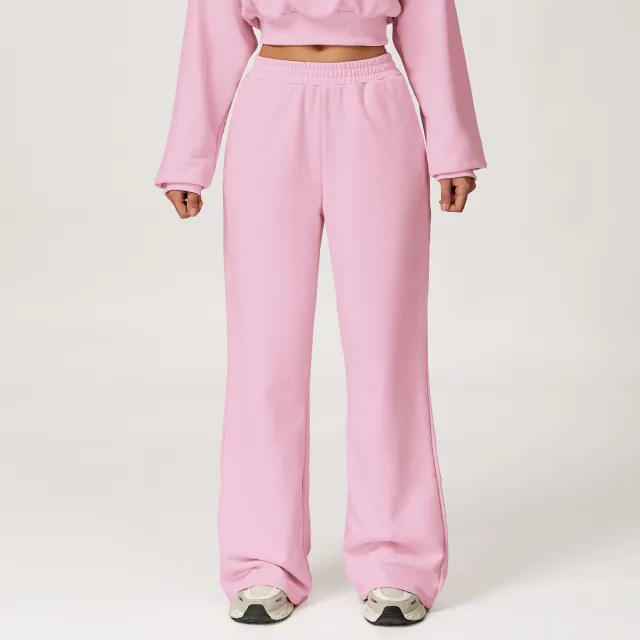 Outdoor Leisure Thin Exercise Straight Loose Trousers Cherry Blossom Powder - Shop at LoveMi