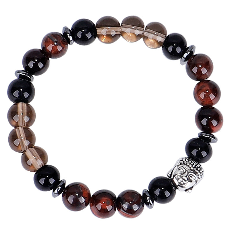 Retro Handmade Beaded Red Tiger Eye Necklace