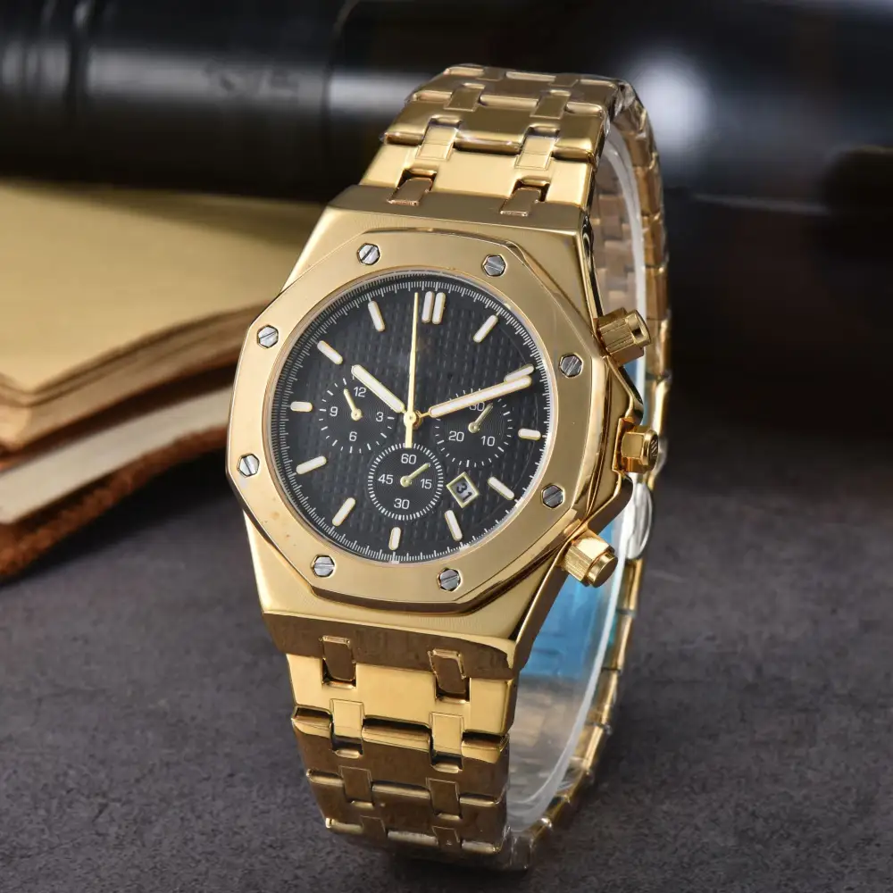 Stainless Steel Calendar Men's a Quartz Watch
