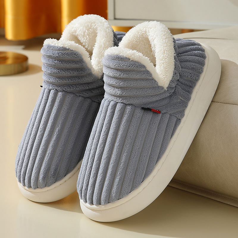 Men Winter New Women Cotton Slippers Outdoor Fashion Couple Slippers Warm Indoor - Picture 12 of 17