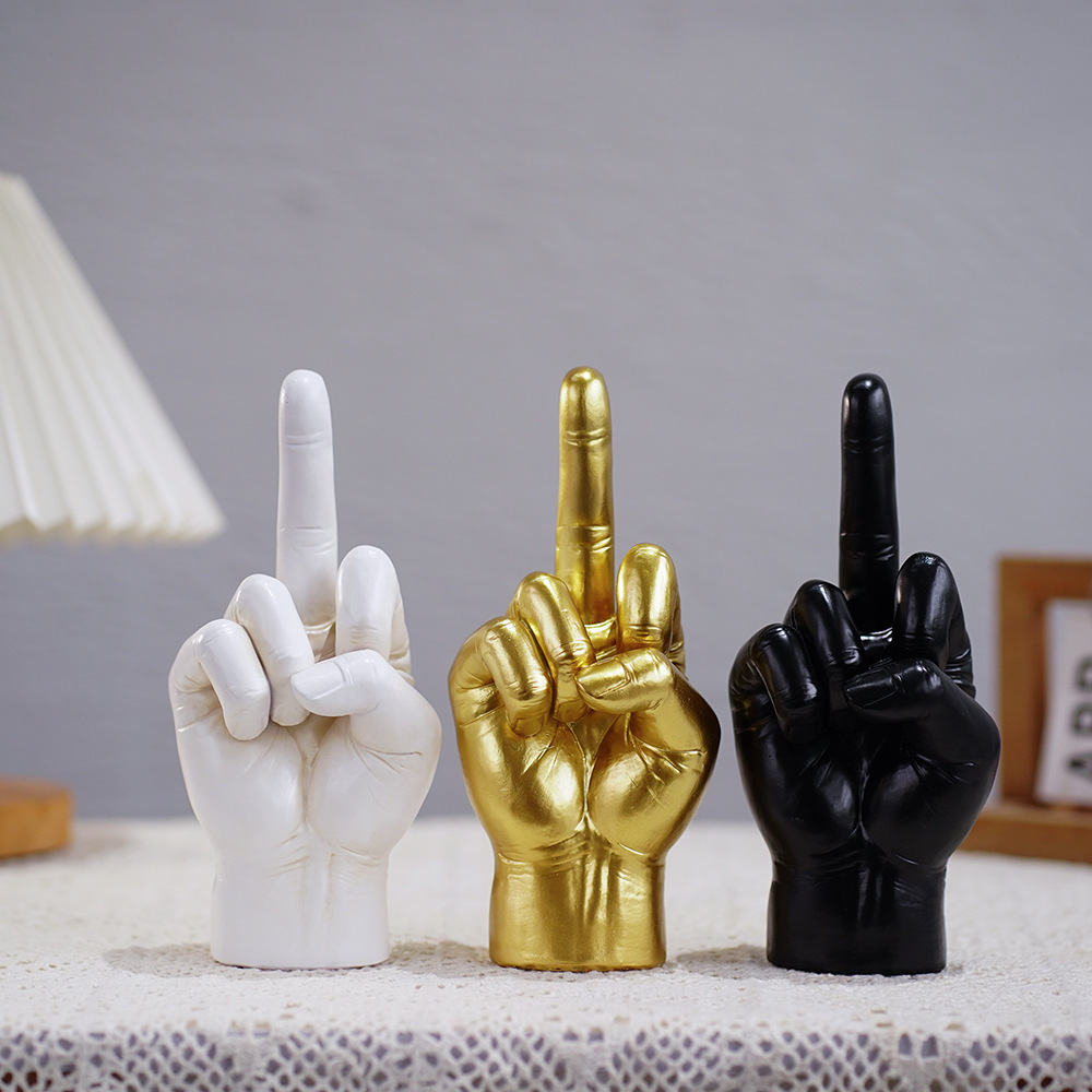 Middle-finger Gesture Resin Figurine Decoration