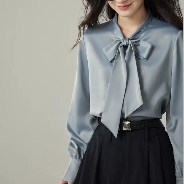 Elegant Thin Chiffon Shirt Blue - Shop at LoveMi