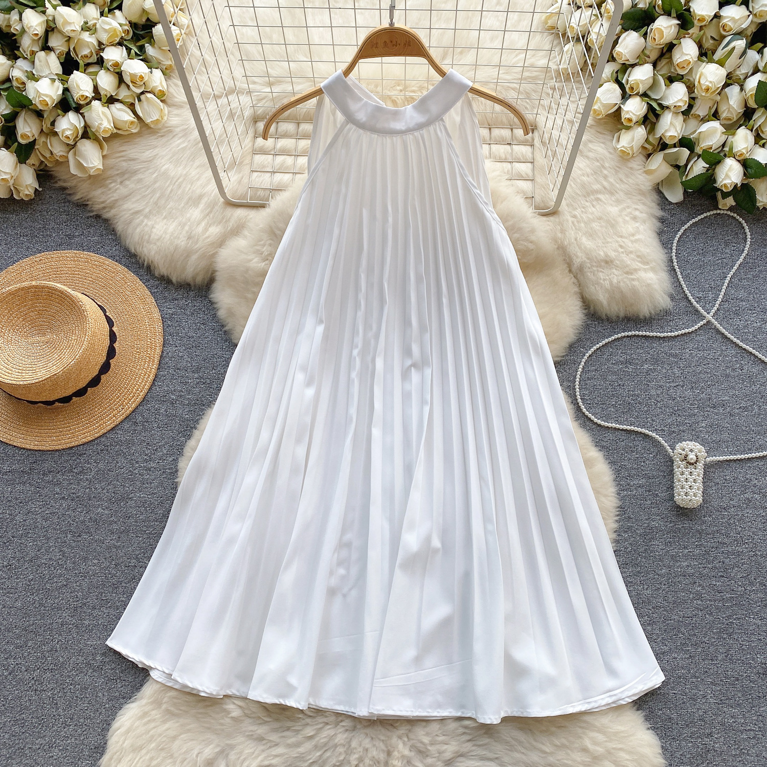 Loose Slimming And Short Sleeveless Vest Dress