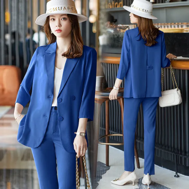Women's Jacket New Spring And Summer Elegant Leisure Suit Business Blue - Shop at LoveMi
