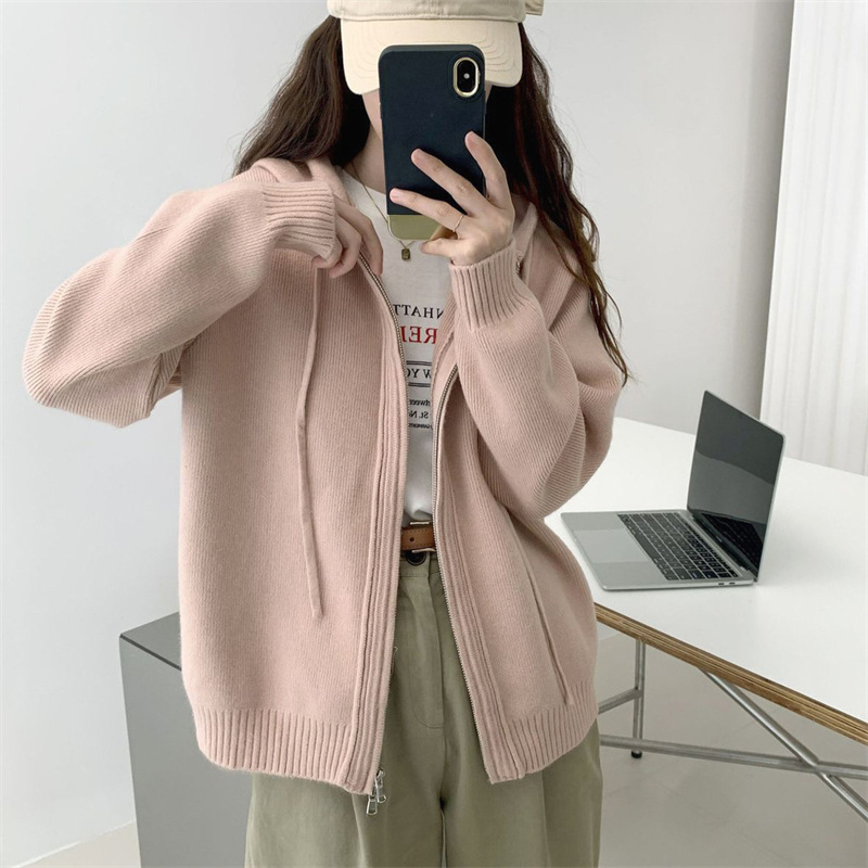 Hooded Sweater Knitted Cardigan Slimming Coat