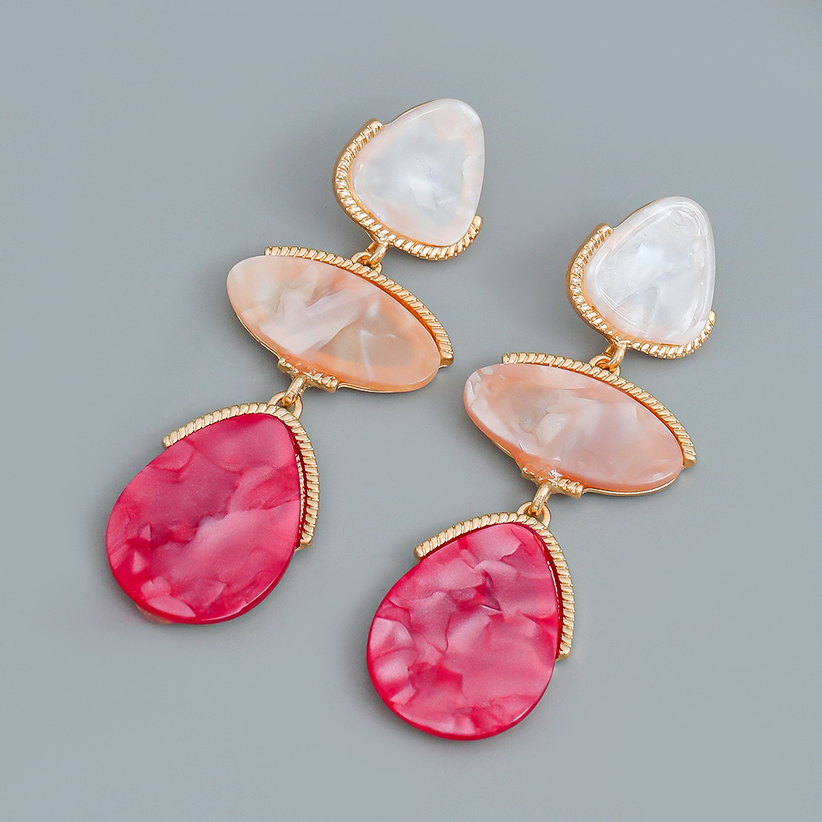 Summer Multi-layer Geometric Cellulose Acetate Sheet Earrings