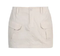 Simple Tooling Style Pocket Stitching Army Green Woven Skirt A- Line Skirt Summer - White - View 1