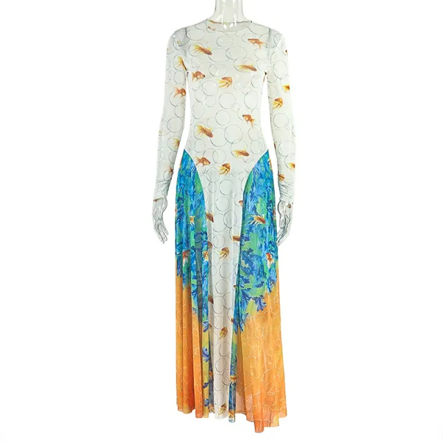 Fashion Patchwork Women's Print Street Commuter A line Skirt Color - Shop at LoveMi