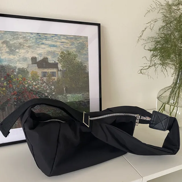 Large Capacity Dumpling Down Cotton Casual Simple All match Shoulder Bag Black - Shop at LoveMi