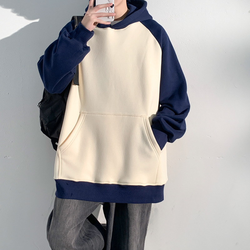 Loose-fitting Casual Round-neck Color Matching Men's Top