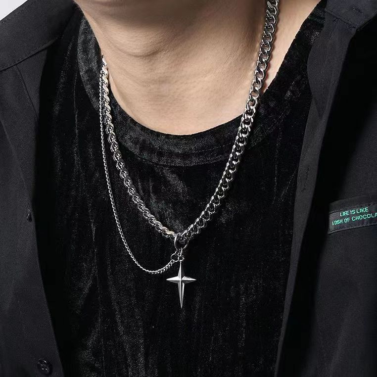 Double Layer Twin Asterism Sweater Chain Couple Necklace