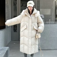 Thick Loose And Warm Cotton-padded Coat Women - White - View 1