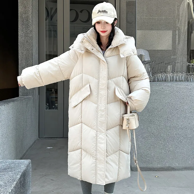 Thick Loose And Warm Cotton-padded Coat Women - White