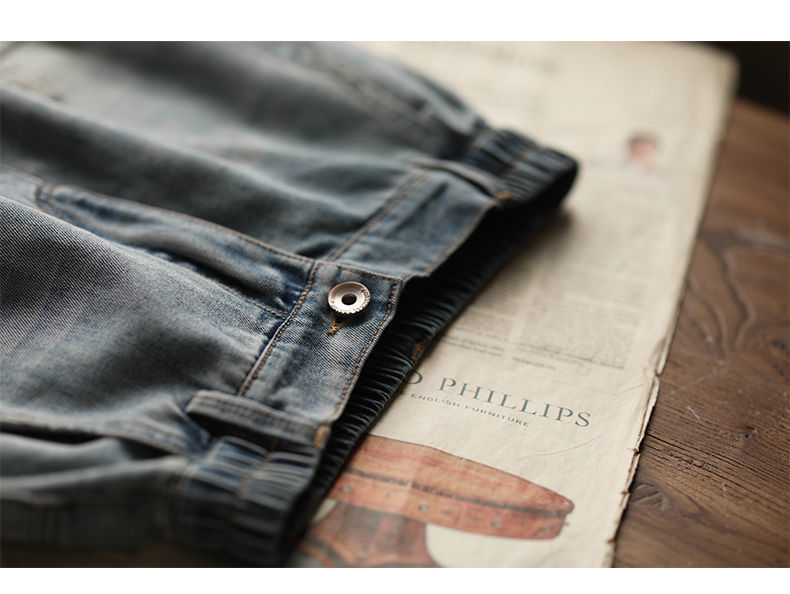 Title 4, BF-Style lockere Jeans-Bleistifthose aus Denim ...