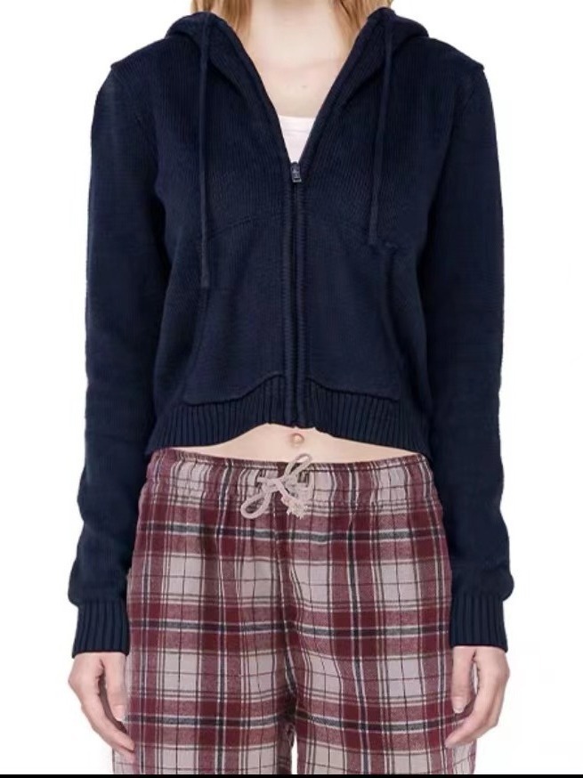 American Women's Hooded Knitted Sweater