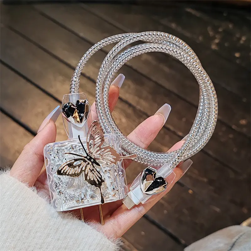 Three-dimensional Butterfly USB Cable Protection Sleeve