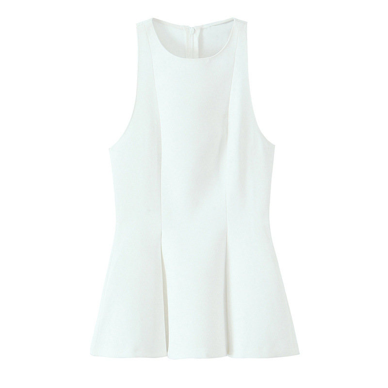 Women's Street Fashion Round Neck Wide Swing Sleeveless Dress