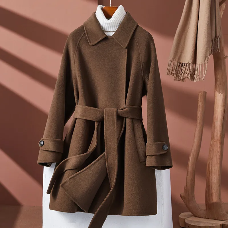 Fashion Personality Reversible Cashmere Coat Women