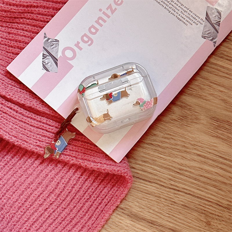 Gradient Sausage Dog Bluetooth Wireless 123 Generation Earphone Sleeves Protective Case