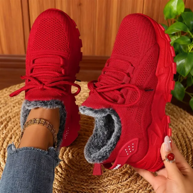 Increased Shallow Mouth Lace up Lightweight Sneakers Red - Shop at LoveMi