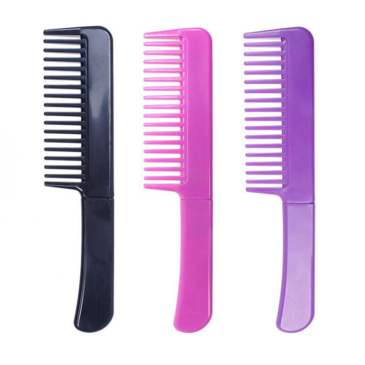 Simple Hairdressing Comb Plastic Multi-color Hair Styling Dense Gear Push Edge Flat